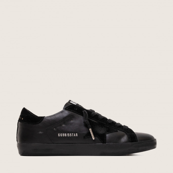 Golden Goose Super Star / Черные / черная подошва муж