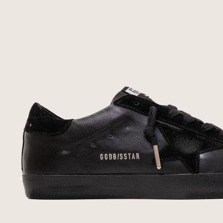 Golden Goose Super Star / Черные / черная подошва муж