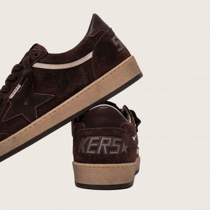 Golden Goose Ball Star / Замша коричневая / корич звезда муж
