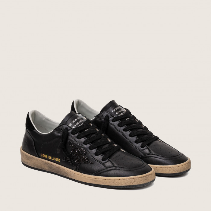 Golden Goose Ball Star / Black glitter star and suede heel tab / Ночь