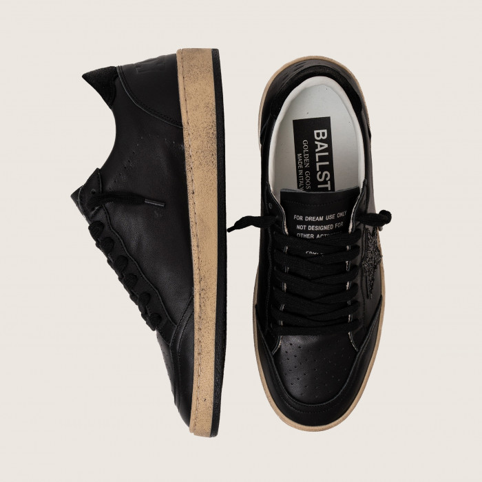 Golden Goose Ball Star / Black glitter star and suede heel tab / Ночь
