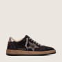 Зимние Golden Goose Ball Star / Замша серая / серебро пятка