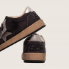 Зимние Golden Goose Ball Star / Замша серая / серебро пятка