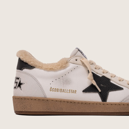 Зимние Golden Goose Ball Star / Белые черная звезда муж