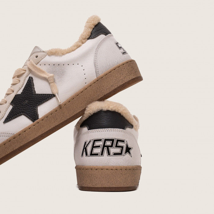 Зимние Golden Goose Ball Star / Белые черная звезда муж