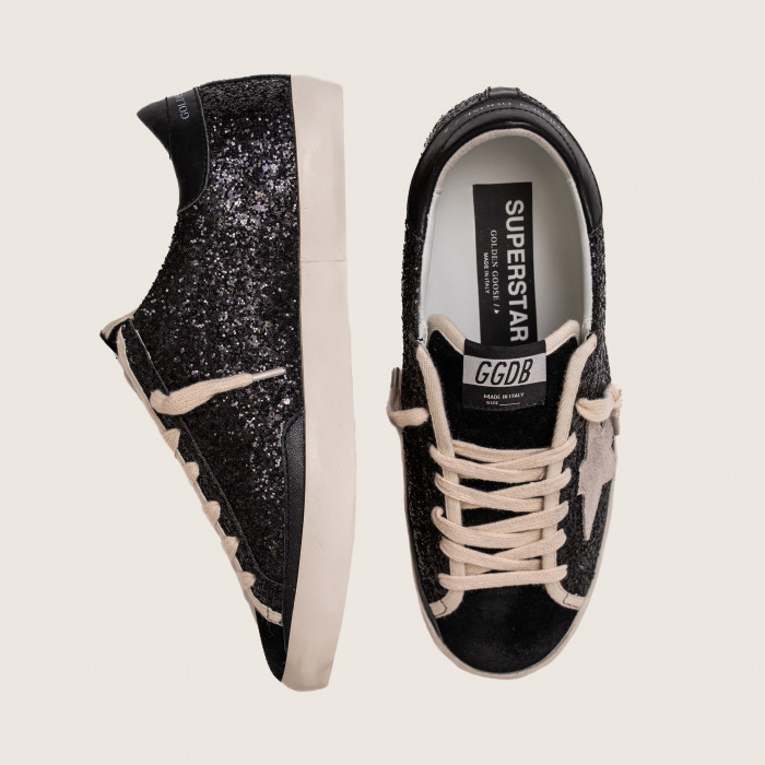Golden Goose Super Star / Glitter Black / Глиттер черный / Туча