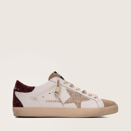 Golden Goose Super Star / Silver glitter star borde heel tab / Пламя