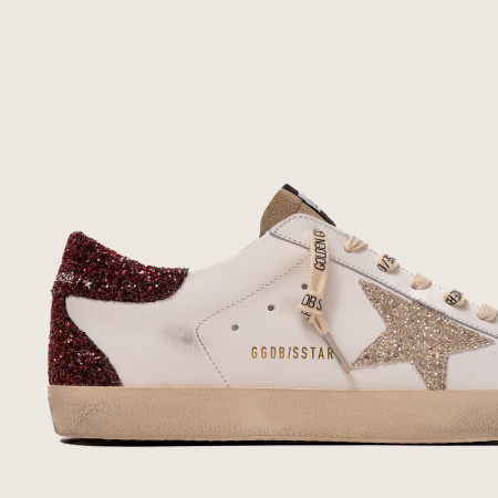 Golden Goose Super Star / Silver glitter star borde heel tab / Пламя