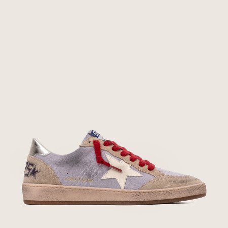 Golden Goose Ball Star / Замша сиреневая / белая звезда