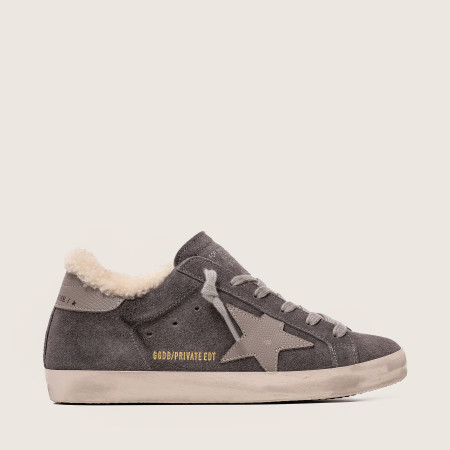 Зимние Golden Goose Super Star / Замша серая