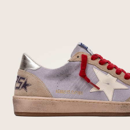 Golden Goose Ball Star / Замша сиреневая / белая звезда