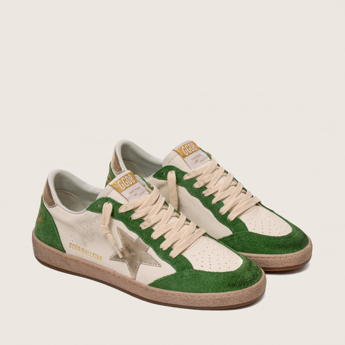 Golden Goose Ball Star / Замша зеленая / золотая звезда