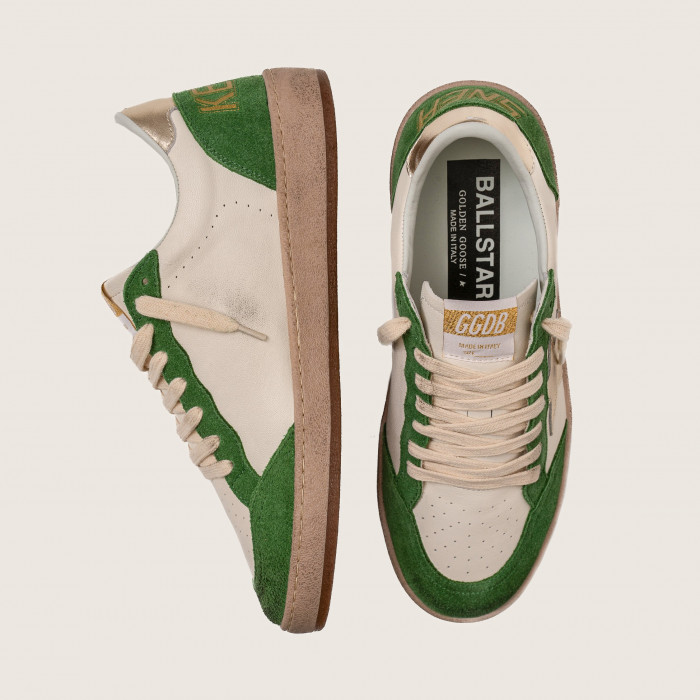 Golden Goose Ball Star / Замша зеленая / золотая звезда
