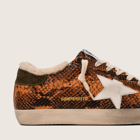 Зимние Golden Goose Super Star / Питон коричневый