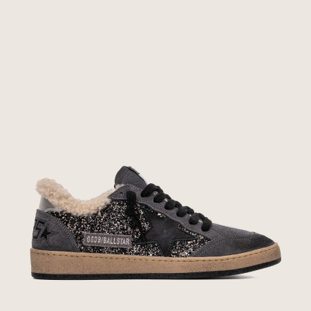 Зимние Golden Goose Ball Star / Глиттер серый