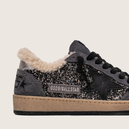 Зимние Golden Goose Ball Star / Глиттер серый