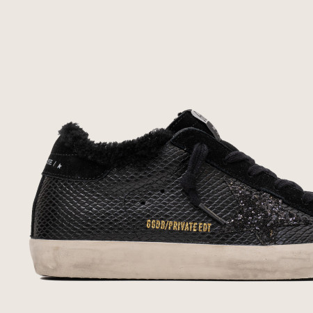 Зимние Golden Goose Super Star / Питон черный