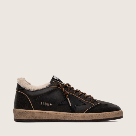 Зимние Golden Goose Ball Star / Коричневые / черная зв муж