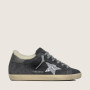 Зимние Golden Goose Super Star / Замша серая / серебро зв