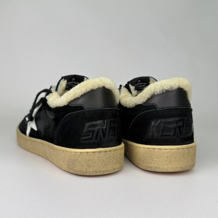 Зимние Golden Goose Ball Star / Черные белая звезда муж