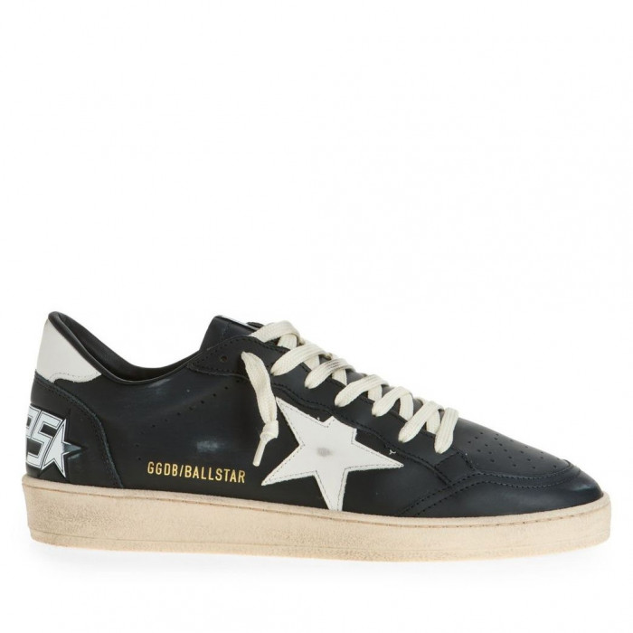 Golden Goose Ball Star / Черные / белая звезда / белая пятка