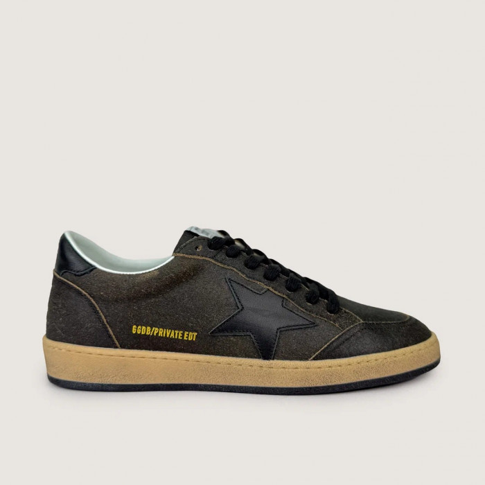Golden Goose Ball Star / Темно-коричневые / черная зв муж