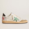 Golden Goose Ball Star / Зеленая звезда / черная пятка муж
