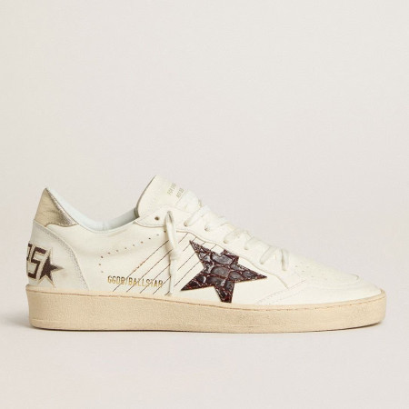 Golden Goose Ball Star / Кроко звезда / золото пятка