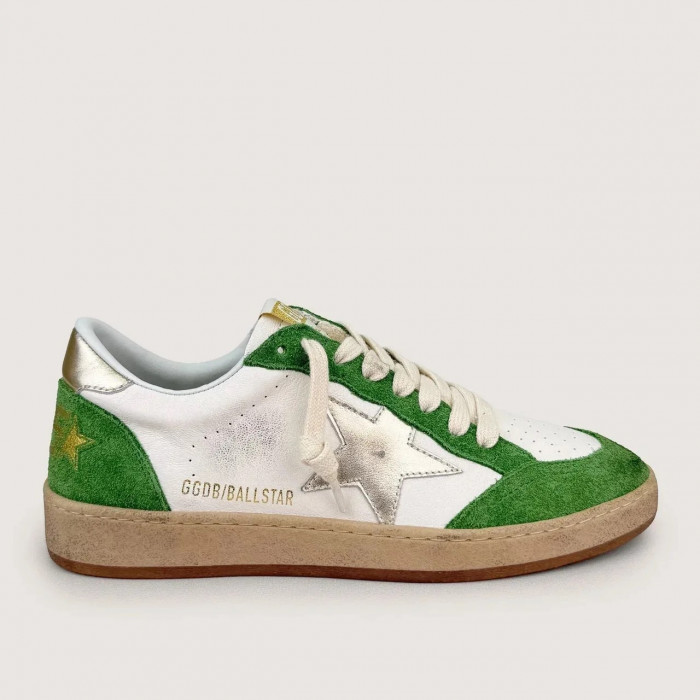 Golden Goose Ball Star / Замша зеленая / золотая звезда