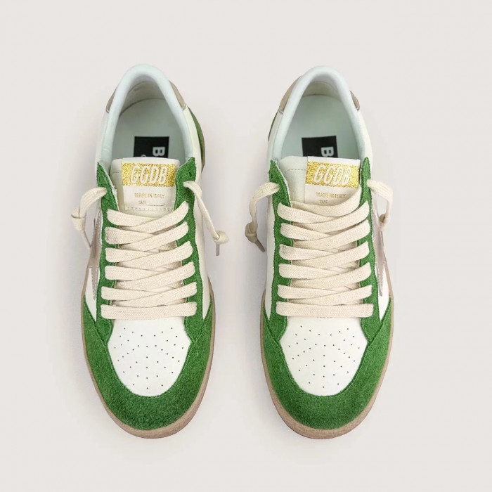 Golden Goose Ball Star / Замша зеленая / золотая звезда