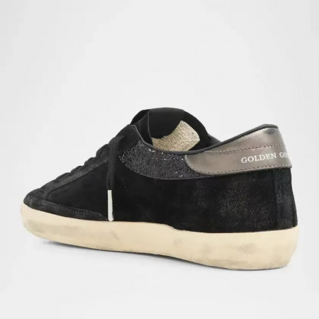 Golden Goose Super Star / Замша черная / золотая звезда