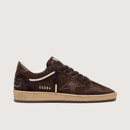 Golden Goose Ball Star / Замша коричневая / корич звезда муж