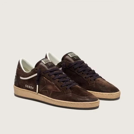 Golden Goose Ball Star / Замша коричневая / корич звезда муж