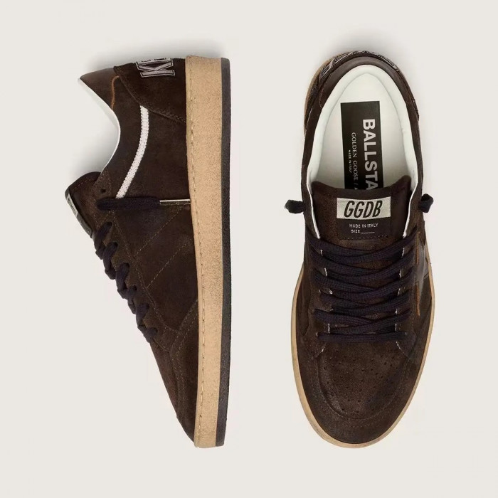 Golden Goose Ball Star / Замша коричневая / корич звезда муж