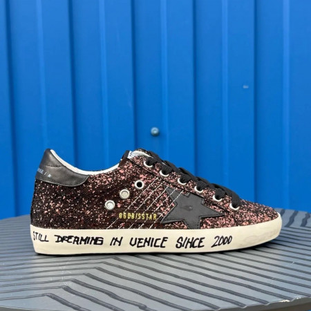 Golden Goose Super Star / Светло-коричневый глиттер