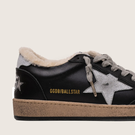 Зимние Golden Goose Ball Star / Черные / серая звезда муж