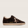Зимние Golden Goose Super Star / Замша шоко / лео пятка