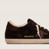 Зимние Golden Goose Super Star / Замша шоко / лео пятка