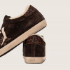 Зимние Golden Goose Super Star / Замша шоко / лео пятка