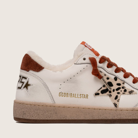 Зимние Golden Goose Ball Star / Лео звезда / корич шнурки