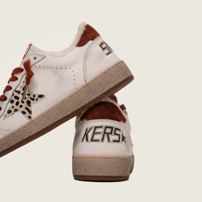 Зимние Golden Goose Ball Star / Лео звезда / корич шнурки