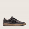 Зимние Golden Goose Ball Star / Замша серая / черная звезда