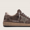 Зимние Golden Goose Ball Star / Замша кофе / серебро звезда
