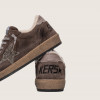 Зимние Golden Goose Ball Star / Замша кофе / серебро звезда
