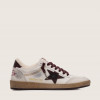 Зимние Golden Goose Ball Star / Белые / бордо шнурки