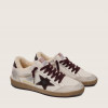 Зимние Golden Goose Ball Star / Белые / бордо шнурки