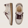 Зимние Golden Goose Ball Star / Белые / бордо шнурки