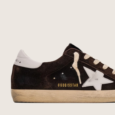 Golden Goose Super Star / Замша коричневая / белая зв муж