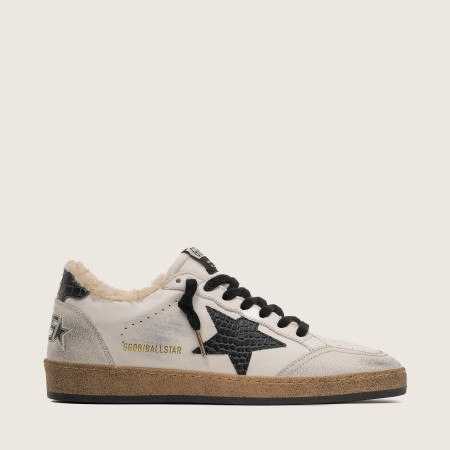 Зимние Golden Goose Ball Star / Белые / питон зв муж