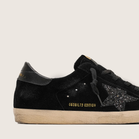 Golden Goose Super Star / Замша черная / черная звезда